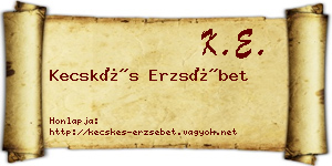 Kecskés Erzsébet névjegykártya