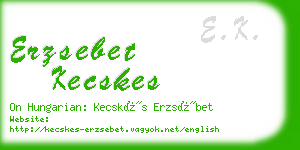 erzsebet kecskes business card